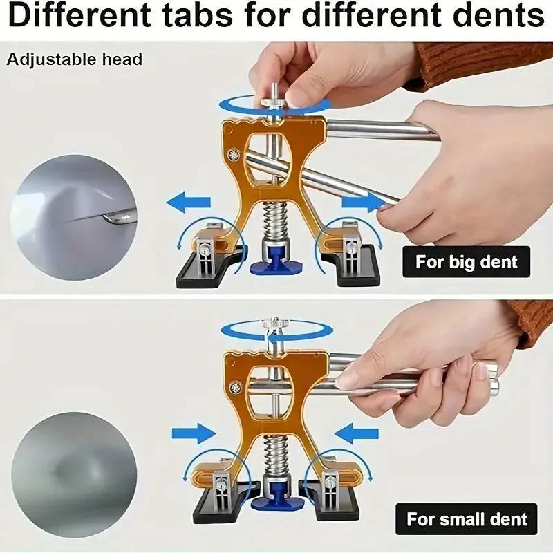 Auto Dellenreparatur Blechwerkzeug Auto Einstellbare Breite + T Dellen Ausbeulwerkzeug Gleithammer Rückschlaghammer Klebe-Set Autozubehör