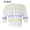 PORTS Women's Striped Knit Short Cardigan