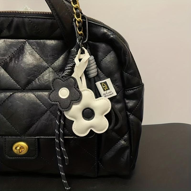 Trendy PU Leather Sunflower Bag Pendant Contrasting Cartoon Five Petal Flower Fashion Bag Pendant Women