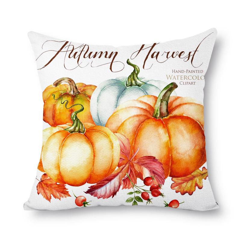 Thanksgiving Autumn Leaves Golden Short Plush Pillow Cover Office Sofa Cover Cushion Cover