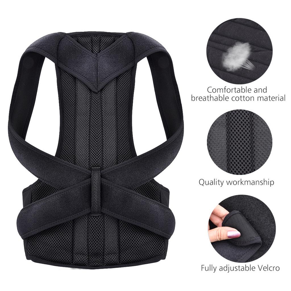 Women's Men's Support Posture Correction Straight Hold For - Black, M