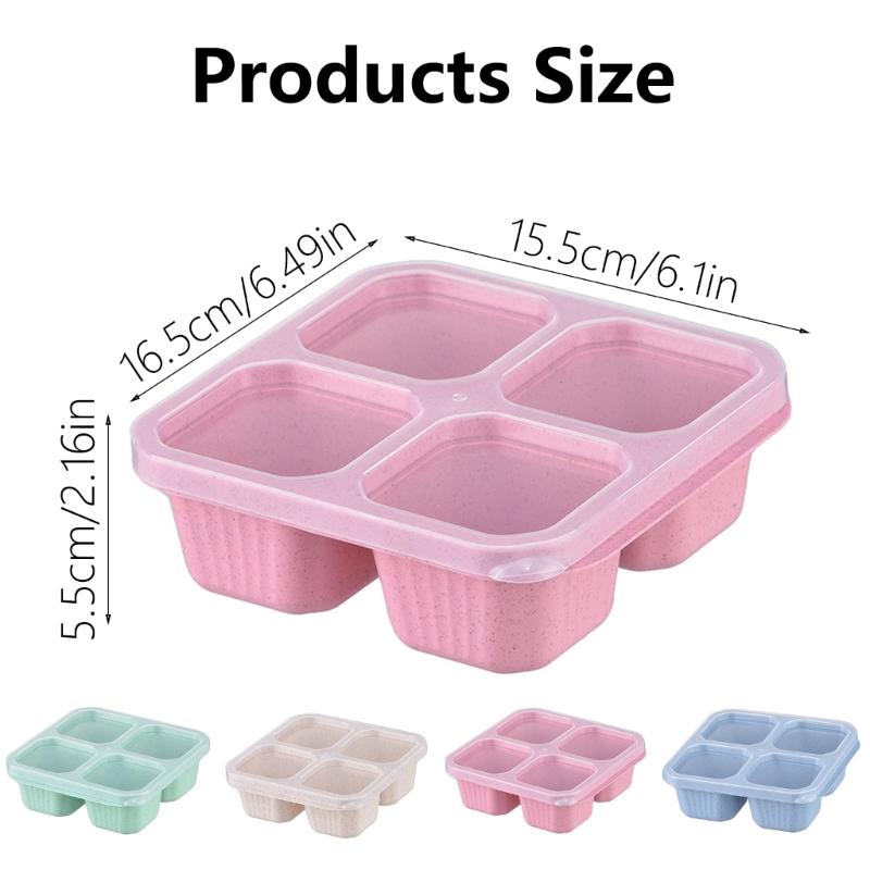 Multiple Compartment Bentos Snacks Box Reusable Meal Preparation Container for Kids and Adults Food Storage Organizer