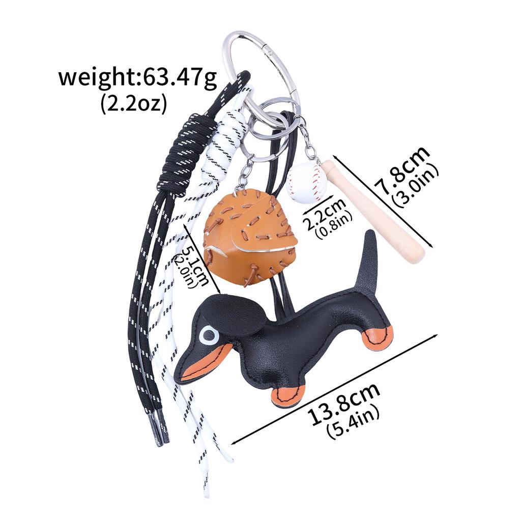 New Braided Rope Bag Pendant Personalized Keychain Bag Pendant Series Sausage Dog Shaped Keyring Hanging Decoration For Gift