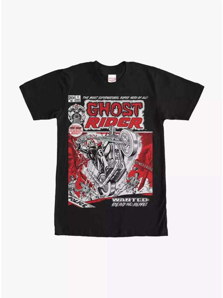 2026 New High Quality Ghost Rider Comic Cover Print Unisexs and Womens Short Sleeve Plus Size Casual TShirts
