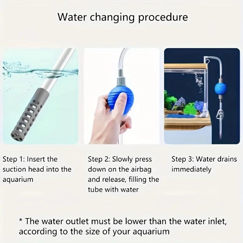 1pc Semi-automatic Aquarium Clean Vacuum Water Change Changer Gravel Aquarium Simple Fish Tank Vacuum Siphon Pump Cleaner