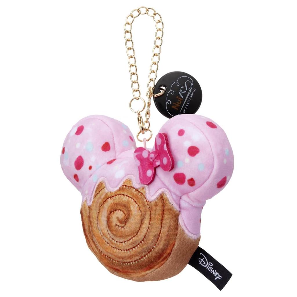 Disney Character Nui Bread Chain Strap Mascot Croissant Roll Minnie Mouse Plush Toy Approximately 17cm Tall