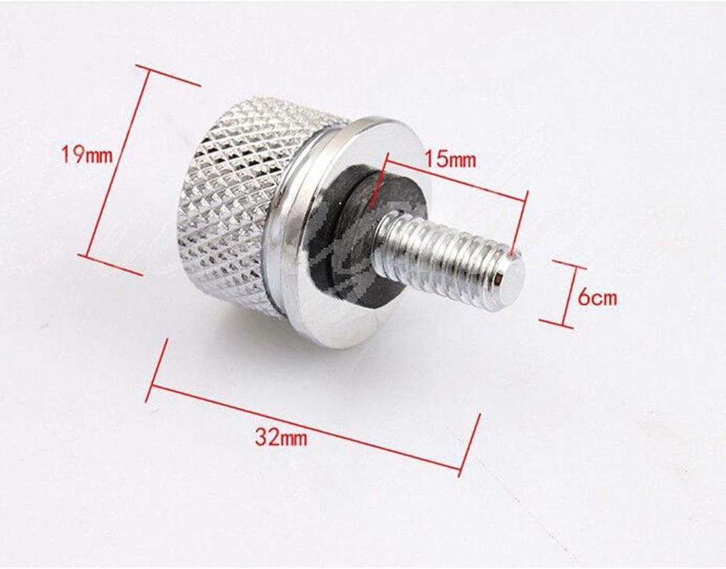 2pcs/set Accessories Fender Seat Nut Bolt Compatible with Harley 1/4 Inch Silver