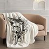 Tattoo Fish Art Throw Blanket Japanese Style Design for Living Room Decor Gift for Him OceanHomeStyle70x100