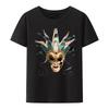 Camiseta de Verano Dj Boris Brejcha Máscara Minimalista Tecnología Música Unisex Hombre Modal Comodidad Cuello Redondo Manga Corta