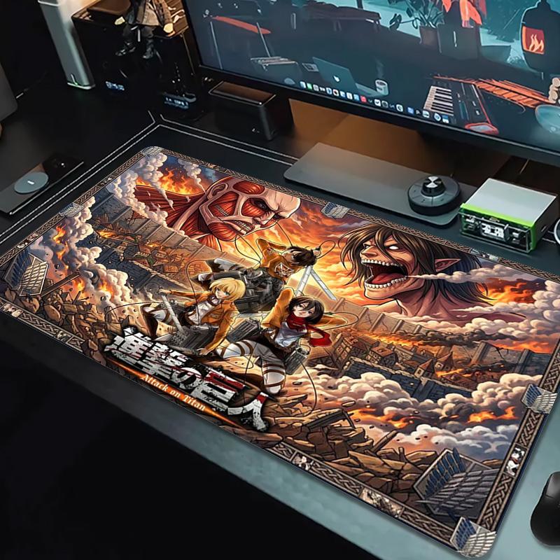 Anime Attack-on-Titan Color Mouse Pad Large Gaming Table Cushion Non-slip Laptop Tablet Big Mousepad XXL Mat Mini PC Playmat With Lock Edge