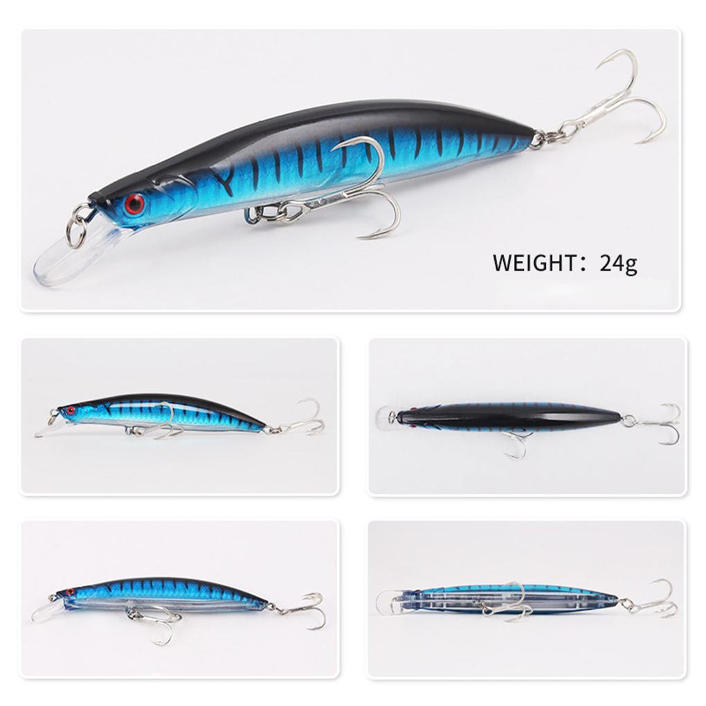 Minnow Fishing Lures Vivid Eyes Artificial Bait Striped 16.5cm Deep Diving Hooks Fishing Tackle Starter Anglers