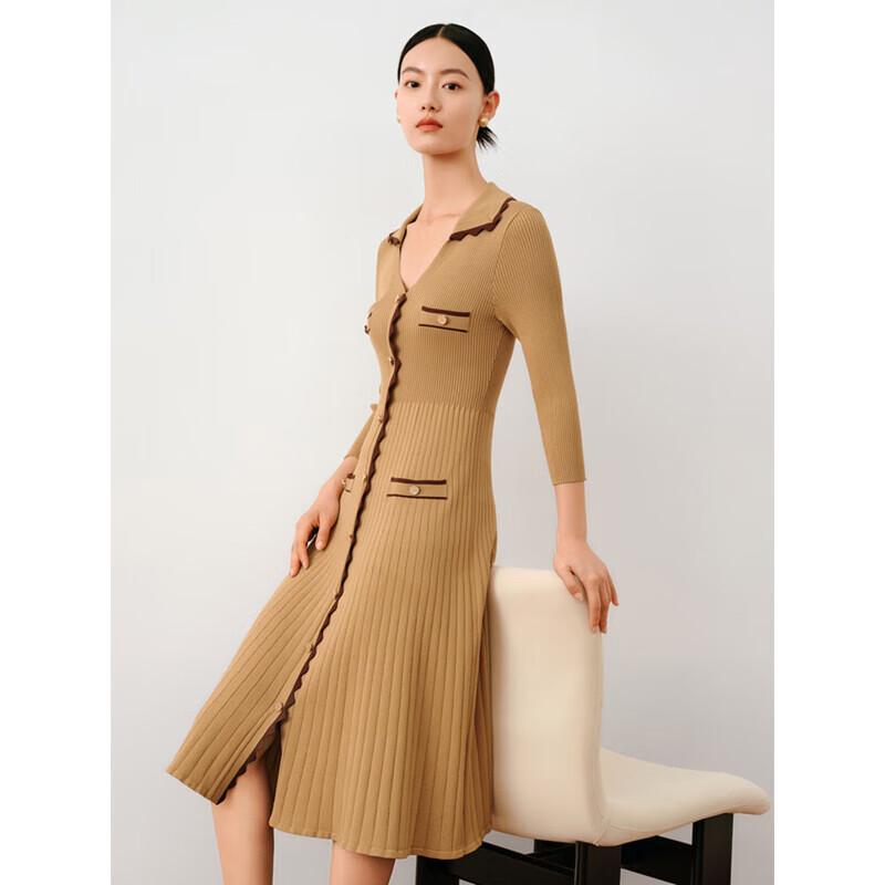 Annacou Jiuzi Ribbed Knit Sweater Dress