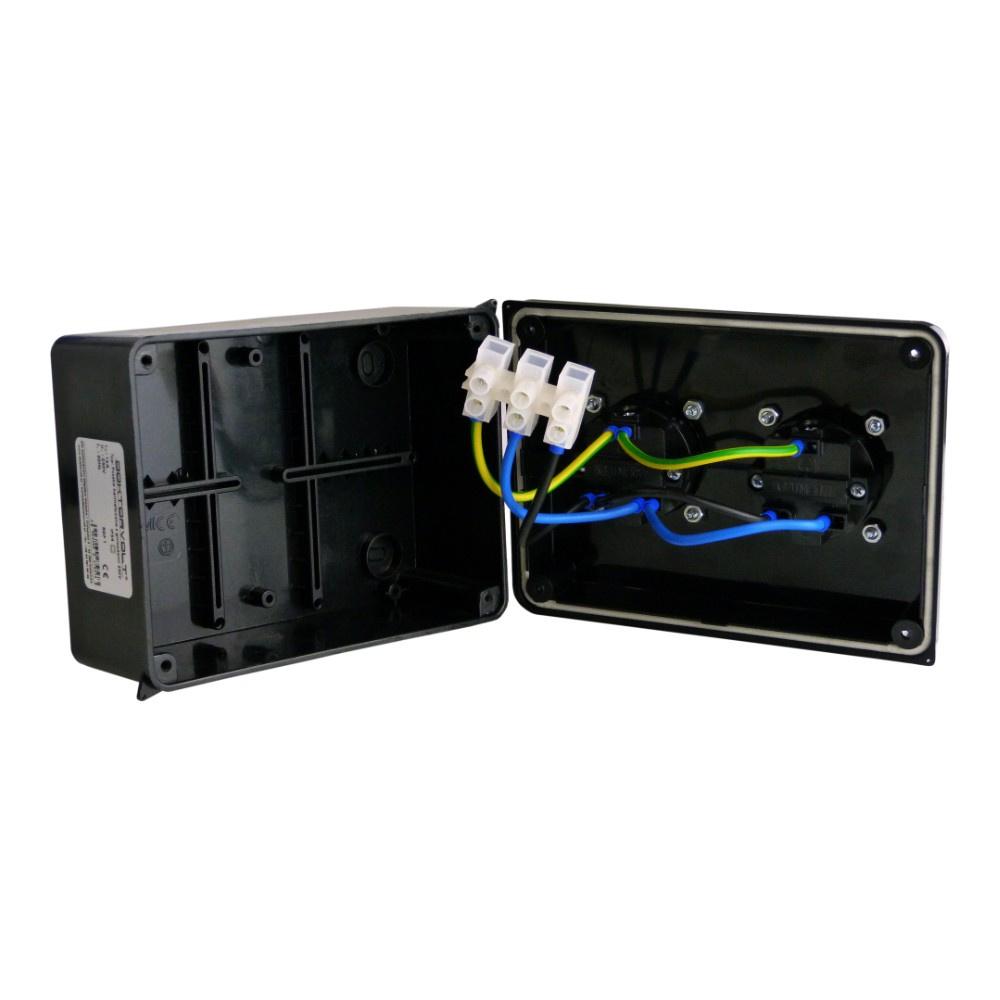 Hermetic Box With 230V Sockets 160X120X95 Ip54 Schuko Enclosure