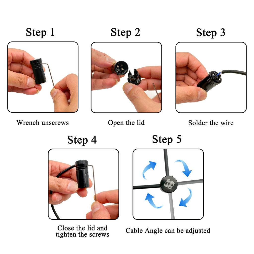 Adaptador Compacto XLR para Micrófono para Soldar - Conector Hembra de 3 Pines Chapado en Oro, Enchufe de Audio Ajustable en Ángulo Recto de 90° para Esquina de Cable Fino DIY