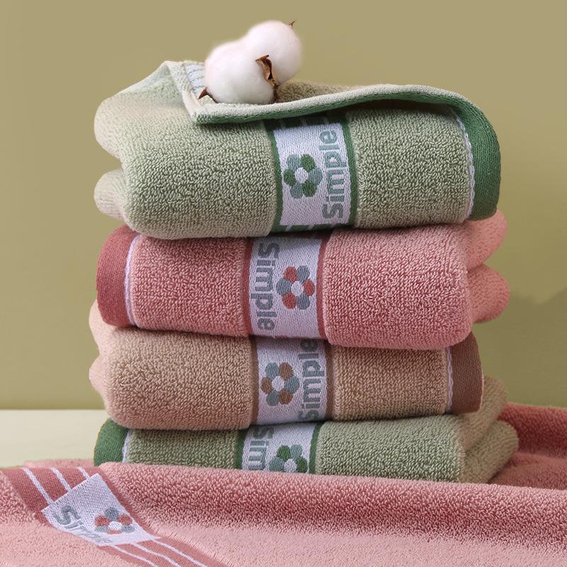 Pure Cotton Soft Absorbent Face Towels with Embroidered Logo - 14 Count Set
