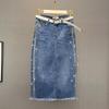 Fusta la moda de vara Fusta din denim cu strasuri cu design bodycon