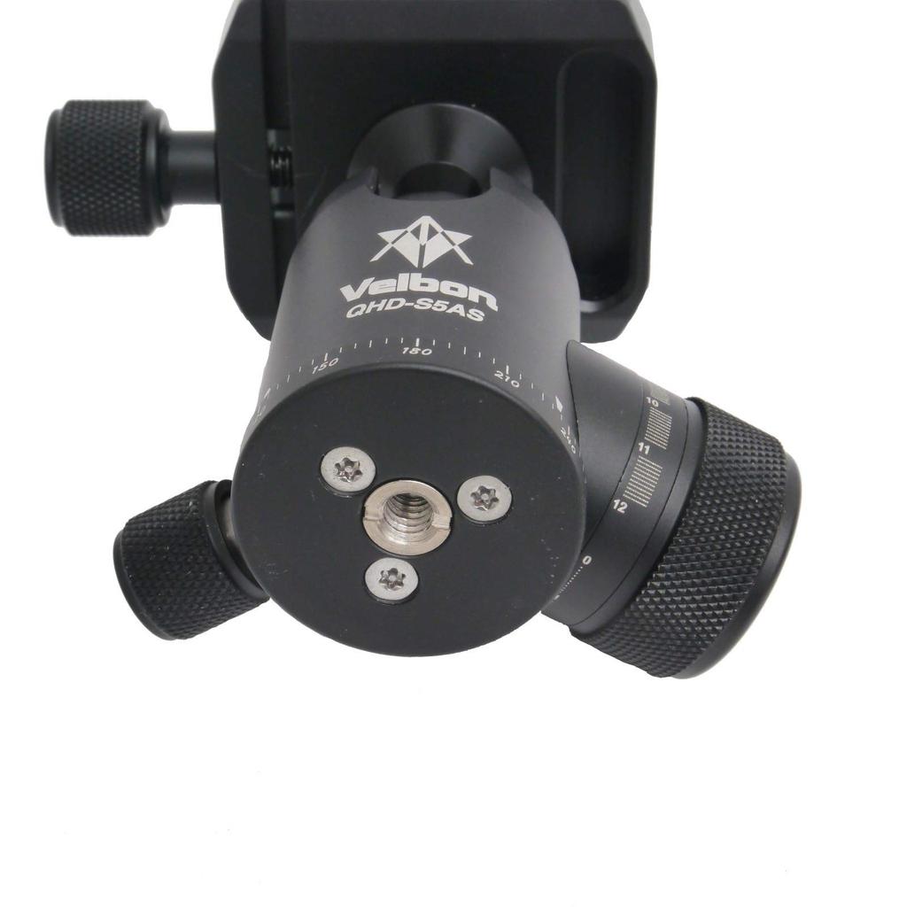 Velbon Base de Panorâmica 37mm Trava do Quadro Torque 471512 Cabeça de Tamanho Médio QHD-S5AS, Diâmetro, Sistema, Ajuste, Compatível com Arca-Swiss, Alumínio,