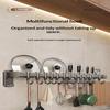 Multi-functional Wall-mounted Knife Holder with No-drill Kitchen Hooks for Easy Hanging and Organization