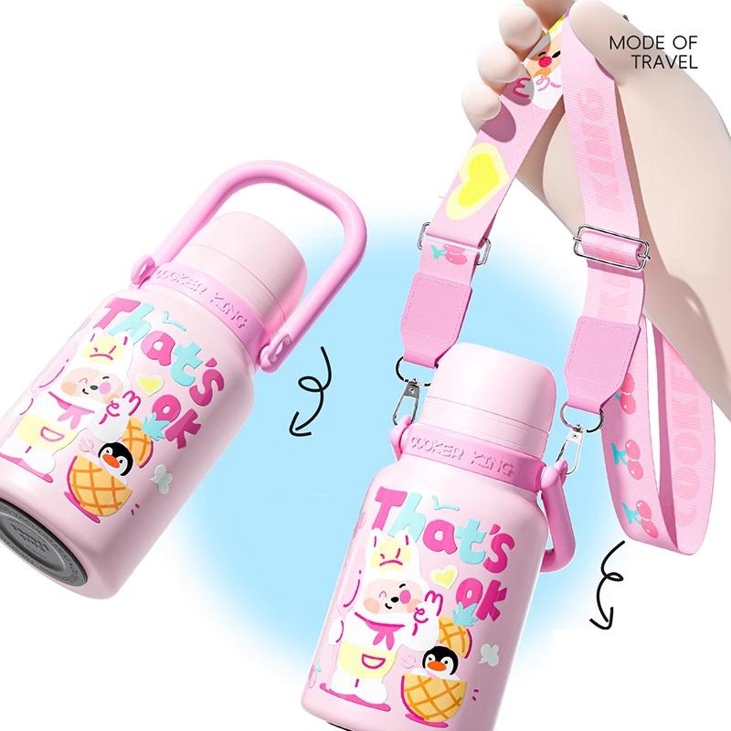 COOKER KING 316 Stainless Steel Insulated Straw Cup Children Thermos Cup Keep Warm and Cold Student School Water Bottles