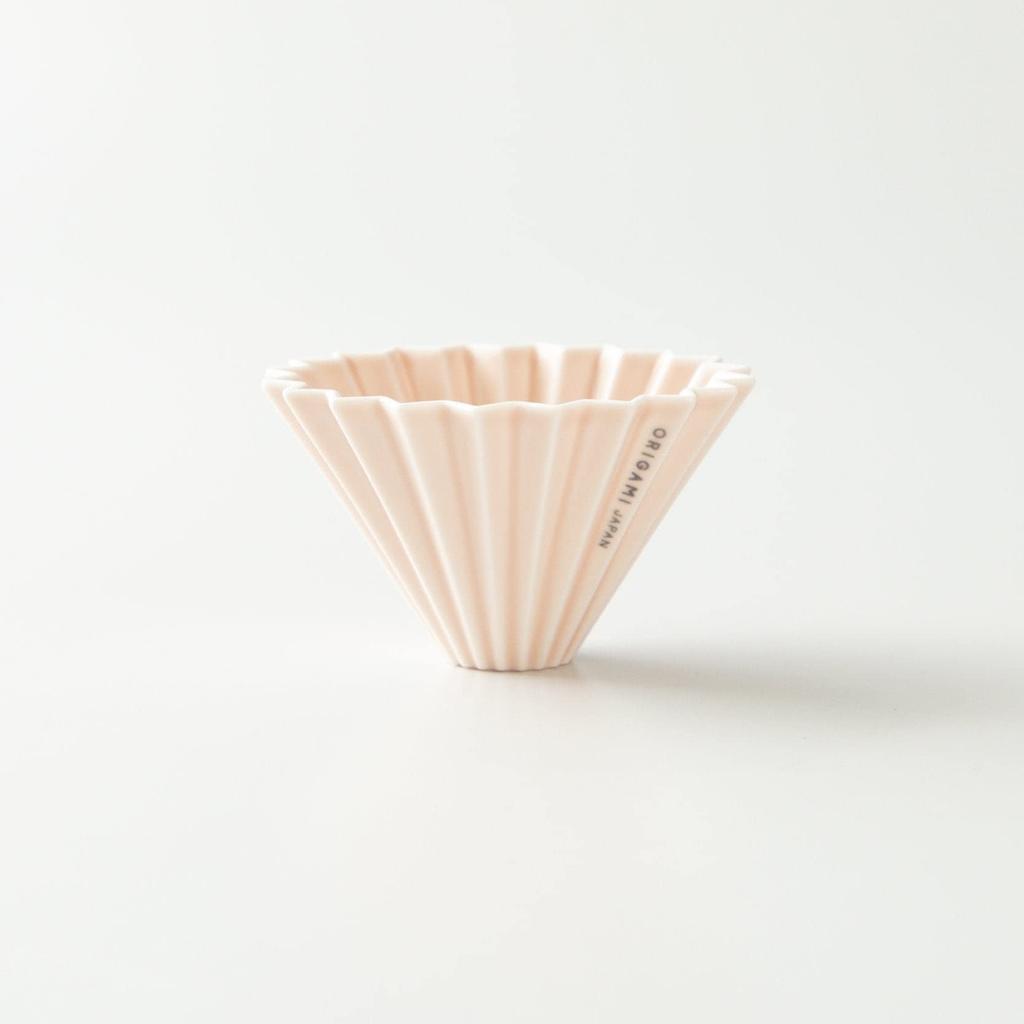 [Set] ORIGAMI Dripper Matte Pink S (for 1-2 People) + Dripper Holder Wooden Dripperholder