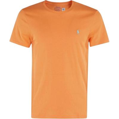 Polo Solid Color Slim Fit Crew Neck Short Sleeve T-Shirt Men Tops Orange 710671438-406