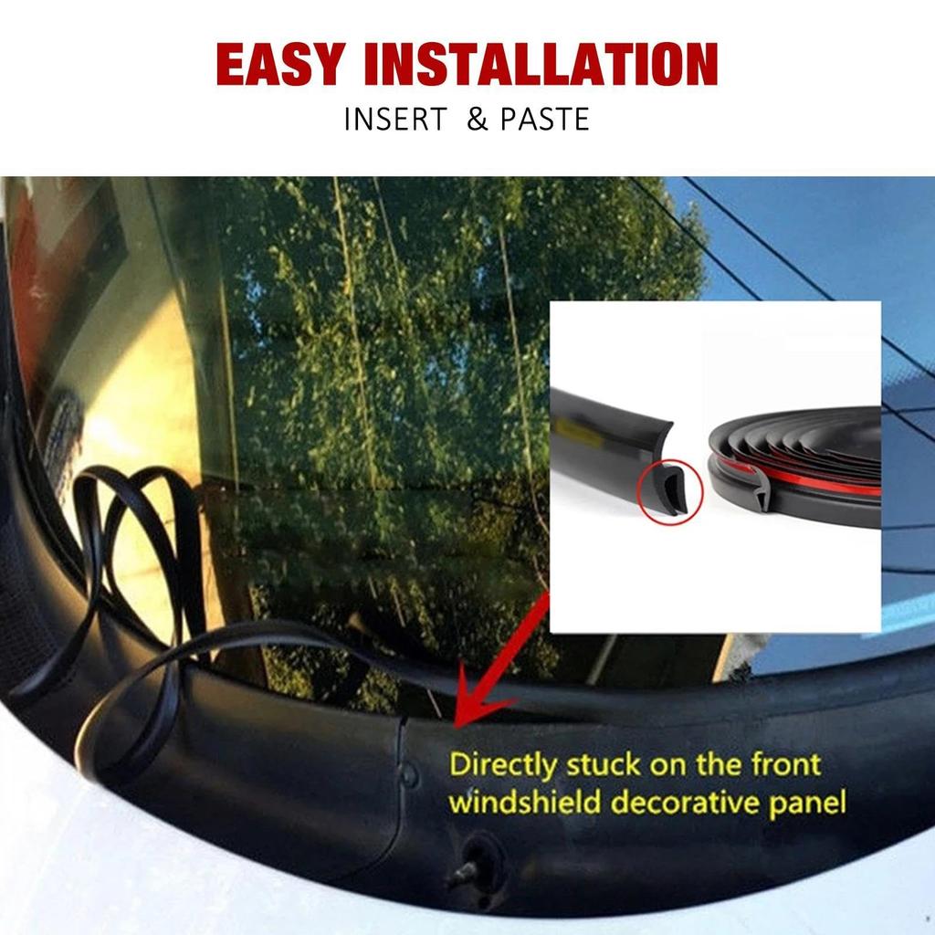 Windshield Molle Replacement Rubber Car Front Rear Window Gap Dirt Prevention Soundproof Rubber Rubber Windshield Rubber Seal Strip 1.7m