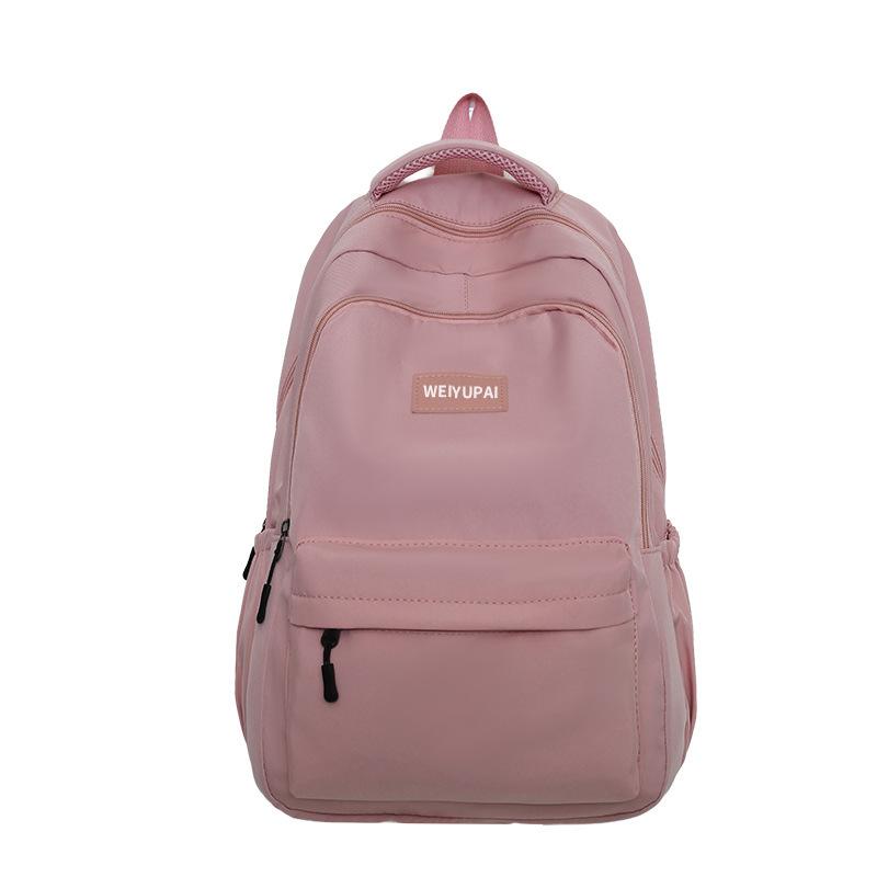 Weiyupai backpack large-capacity high school student simple and versatile ins campus style computer backpack student schoolbag розовый