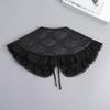 Sophisticated Sequins Quilted Cape False Collar Chinese Elegant Ruffled Lace Layering Shawl Clothing Accessory for Dress