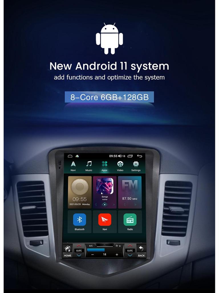 Hyundai Elantra 2015-2019 Vertical Screen Android Navigation System with Reversing Camera.