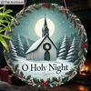 2D Flat Aluminium Nativity Christmas Sign - O Holy Night Figurine Ornaments - Aluminium Manger Sign - Ideal for Front Door, Wall, Porch, Window Decor