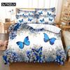 Blue Butterfly Duvet Cover Set King Size 220X240 Double Bed Single 3D Queen Bedding Sets Pink Full Twin Quilt Linen Pillowcase