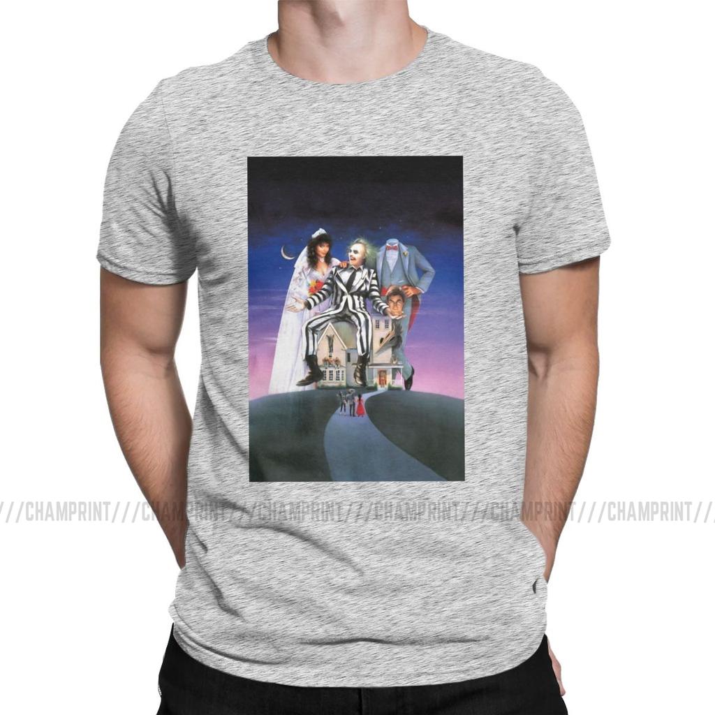 Beetlejuice Movie Poster Men T Shirts Horror Casual Tee Shirt Short Sleeve Crew Neck T Shirt