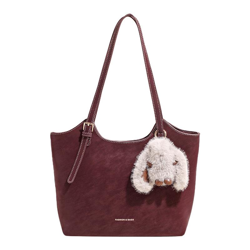 

Премиальная сумка-багет из замши в стиле ретро, большая вместительная сумка на плечо, женская, новая коллекция осень-зима 2025, сумка-тоут для通勤 No pendant красный