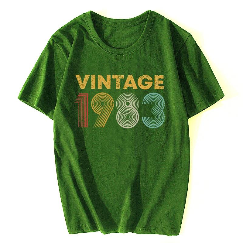Retro Vintage 1983 Tshirt Men O-neck Short Sleeved 37 Years Old Born In 1983 Shirt 37th Birthday Summer T-shirt Cotton Tee Top