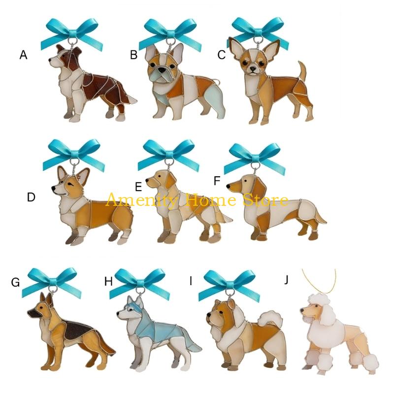 F26C Artistic Dog Sun Catcher Pendant Adds Brightness To Window And Room Decoration