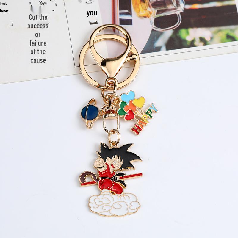 Dragon Ball Anime Keychain: Goku Metal & Enamel Pendant for Backpack