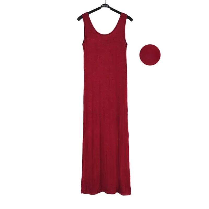 

Платье-майка с открытой спиной и рукавами, женские тонкие длинные облегающие платья миди XL вино красного