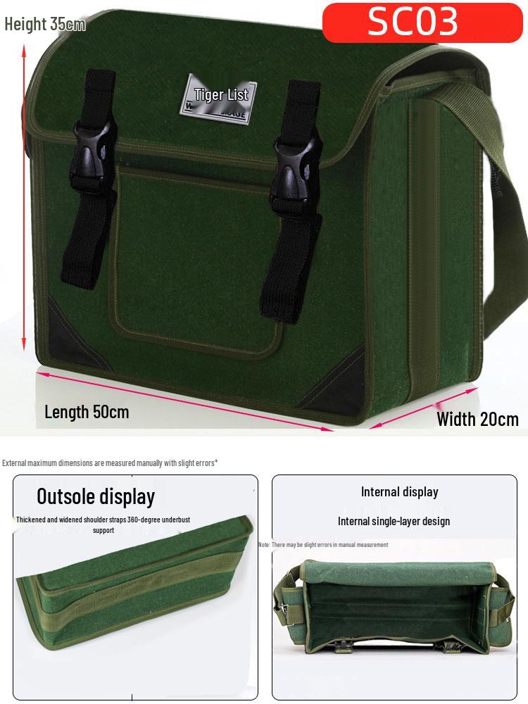 Electrician's Wear-Resistant Canvas Crossbody Tool Bag