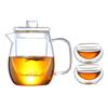 Set Teiera e Tazza in Vetro Resistente al Calore, Teiera con Infusore Gaiwan per Infusione Tè Oolong Bollitore per Acqua