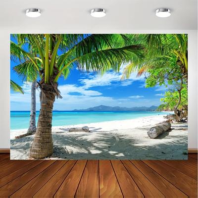Beach Photography Background Hawaiian Luau Blue Sky Sea Background Outdoor Banner Decoration