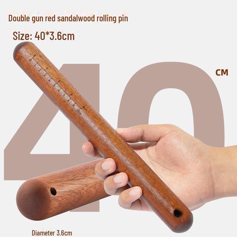 Double Gun Red Sandalwood Non-Stick Rolling Pin for Noodles & Dumplings