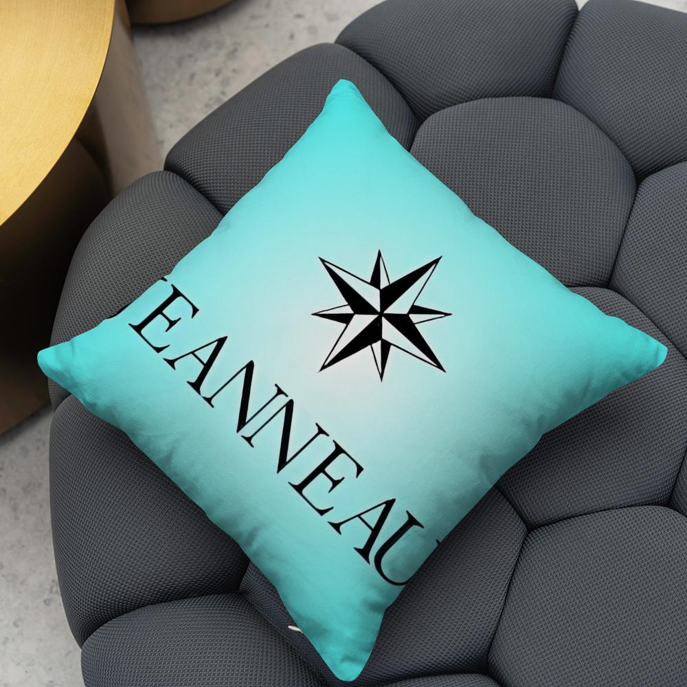 J-JEANNEAU logo Cushion Cover 2-in-1 Reversible Plush Pillow Cover | Car/Sofa/Bed | Perfect Gift