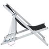 Beach Chairs 2 Pcs Foldable Black Aluminum and Textilene