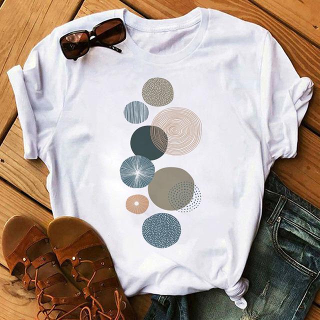 Love Font Geometric Print T Shirt Women New Fashion Black T Shirt 90S Ladies Casual Tops Female Short Sleeve O-Neck Tee Shirts
