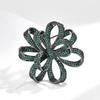 Korean High-End Flower Zircon Copper Brooch for Suits and Cheongsams