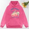 Honey Peach I Just Want To Love You Illustration  Print Snow Wash Hoodie Female Streetwear Fashion Hoodie Cotton  Hoody