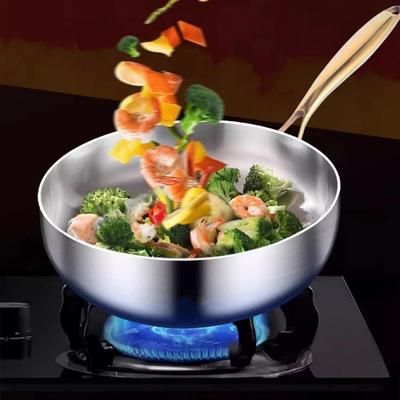 316 Langlebige Edelstahl-Fritteuse Wok-Pfanne Antihaft-Kochgeschirr Gebratenes Steak Gasherd Topf Induktion Allgemeines Kochgeschirr Topf