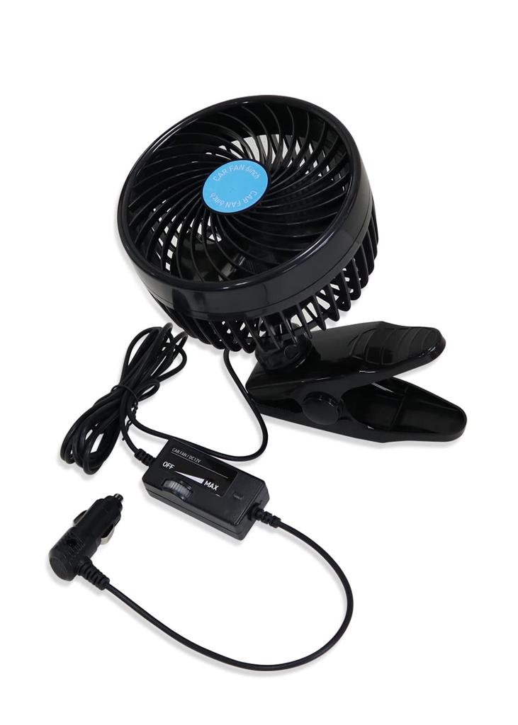 Meltec Car Fan for DC12V Quiet Powerful Cool Air Adjustable Adjustable Angle Ball CF-111 6-inch Vehicles, & (Infinitely Airflow, Clip-on Mounting,
