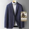 Märke Smart Casual Ullblazers för Män Höst Vinter Enfärgad Trendig Slim Fit Ullkavajer Korea Herrkläder