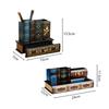 Vintage European Wooden Pen Holder - Creative Desk Organizer and Decorative Storage Box Home Office Organization and Storage